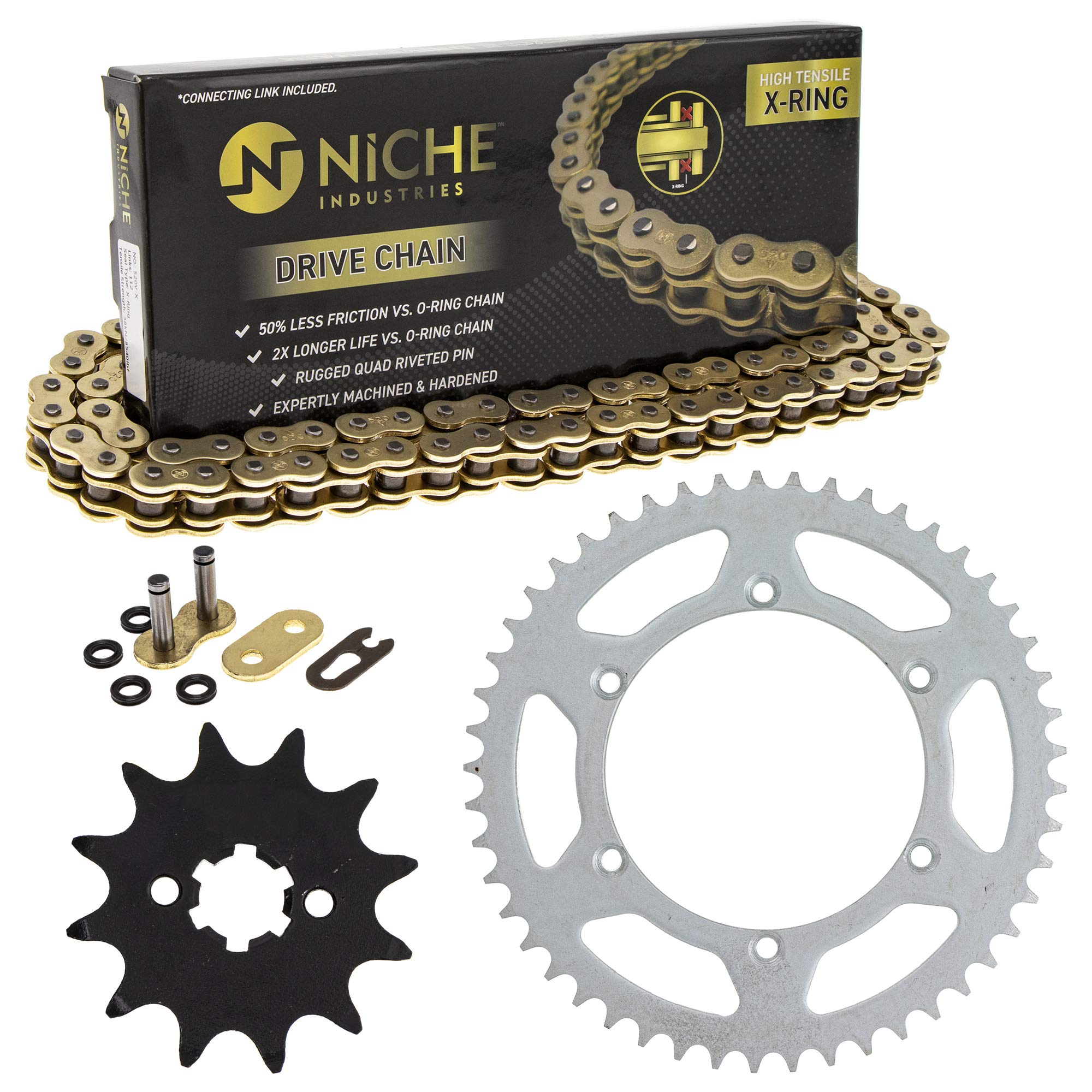 kannnnnページ NICHE Drive Sprocket Chain Combo for Kawasaki KX125 Front 12 Rear
